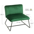 thumbnail image 1 of Armless Accent Chair Mid Century Modern Chair for Bedroom Guest Room 1 PC - Black Frame-Green Fabric, 1 of 5