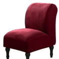 thumbnail image 1 of Armless Accent Slipper Chair Cover Slipcover, Slipper Chair Jacquard Fabric Stretch Spandex Removable for Armless Chair Furniture Protector Covers for Living Dining Room (Wine Red), 1 of 3