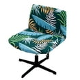 thumbnail image 1 of Armless Chair Slipcover Armless Office Desk Chair Cover Knitted Jacquard Modern Vanity Chair Cover Wide Seat Computer Task Chair Cover Mid Back Accent Chair Cover, 1 of 8