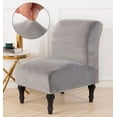 thumbnail image 1 of Armless Chair Slipcover Stretch, Velvet Spandex Slipper Chair Covers Accent Chair Cover Armchair Covers Furniture Protector Covers Removable Washable for Home Hotel Living Room, 1 of 9