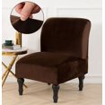 thumbnail image 1 of Armless Chair Slipcover Stretch, Velvet Spandex Slipper Chair Covers Accent Chair Cover Armchair Covers Furniture Protector Covers Removable Washable for Home Hotel Living Room, 1 of 9