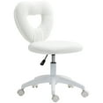 Armless Computer Desk Chair, Office Task Chair, Teddy Fleece Heart ...