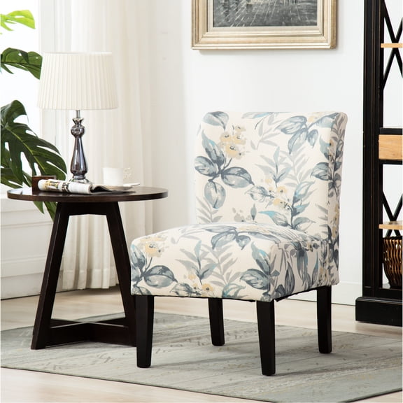 Armless Contemporary Accent Chair for Decor | Can Be Used in Any Decor Scheme with Color Variety | Polyester Blend and Sturdy Hardwood Frame | Easy Assembly Solution