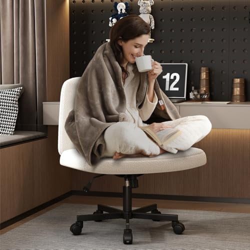 Armless Criss Cross Chair Comfy Office Chair Computer Home Office Desk ...