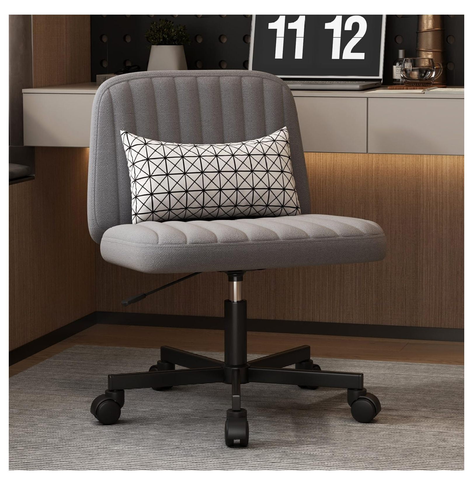 Armless Criss Cross Chair Comfy Office Chair Home Office Desk Chair