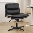 Armless Criss Cross Chair No Wheels Wide Seat Cross Legged Comfy Office