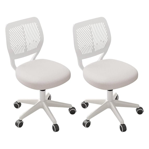 Armless Desk Chair, Height Adjustable Swivel Office Rolling Task Chairs ...
