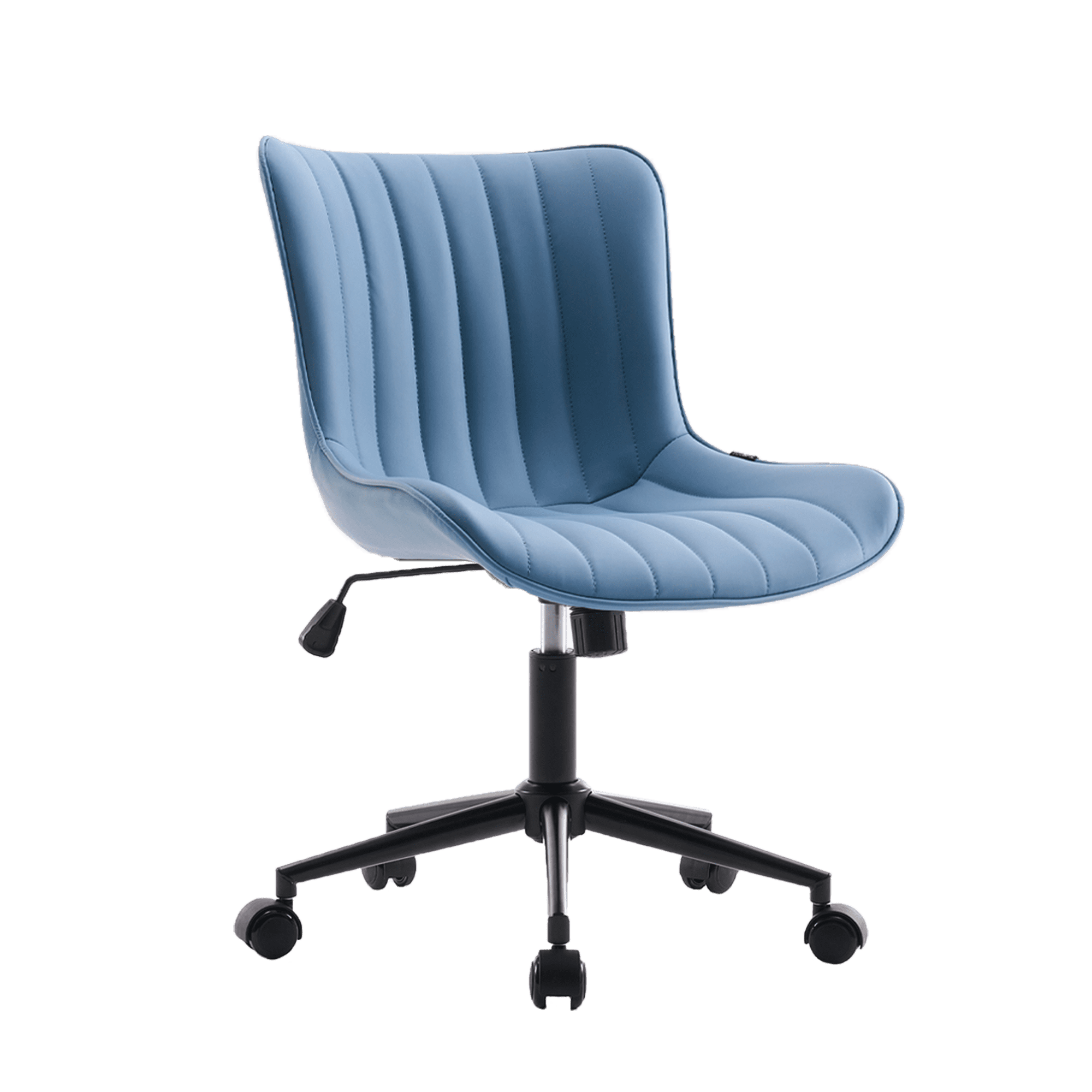 Kidol & Shellder Armless Desk Chair, Soft Faux Leather Swivel Office ...