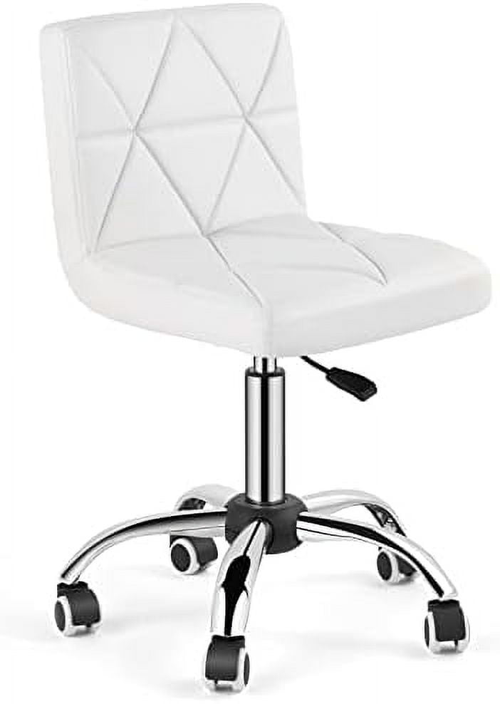 Armless Desk Chair Low Back Swivel Office Chair Height Adjustable
