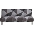thumbnail image 1 of Armless Futon Slipcover Folding Sofa Cover Stretch Elastic Couch Furniture Protector for Foldable Futon Sofa Bed Without Armrests (Black Grey), 1 of 9