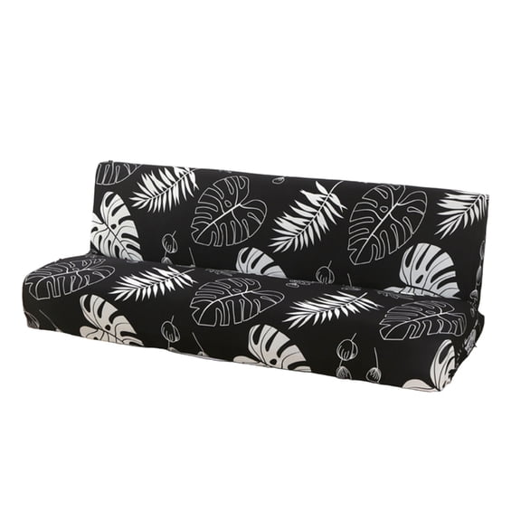 Armless Futon Slipcovers Stretch Folding Sofa Bed Cover with Elastic Bottom, Printed Couch Cover