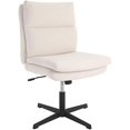 Armless HJGHBC Desk Chair No Wheels Double Padded Vanity Chair MidBack