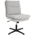 Armless HJGHBC Desk Chair No Wheels Double Padded Vanity Chair MidBack