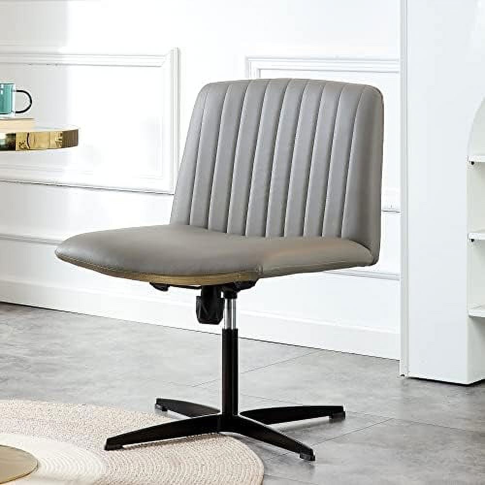 Armless HJGHBC Desk Chair No Wheels Linen Adjustable Swivel Criss Cross