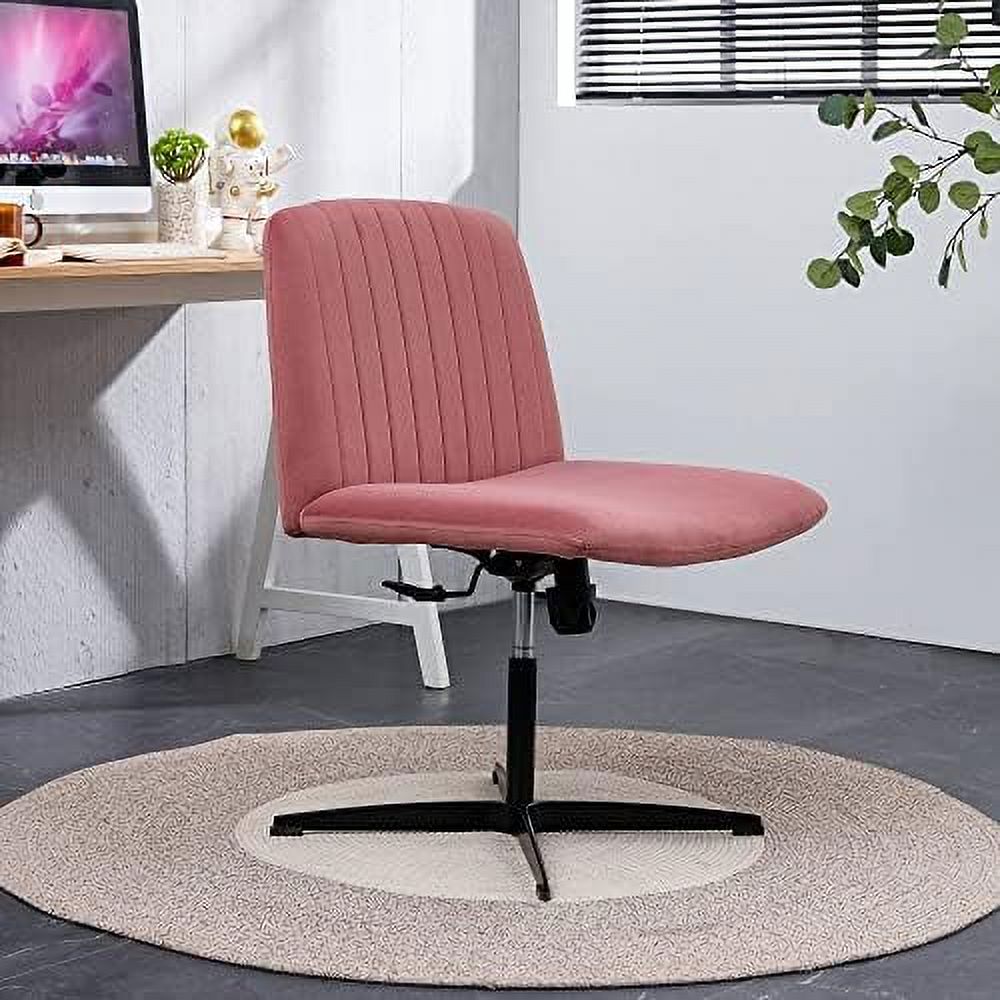 Armless HJGHBC Desk Chair No Wheels PU Adjustable Swivel Criss Cross