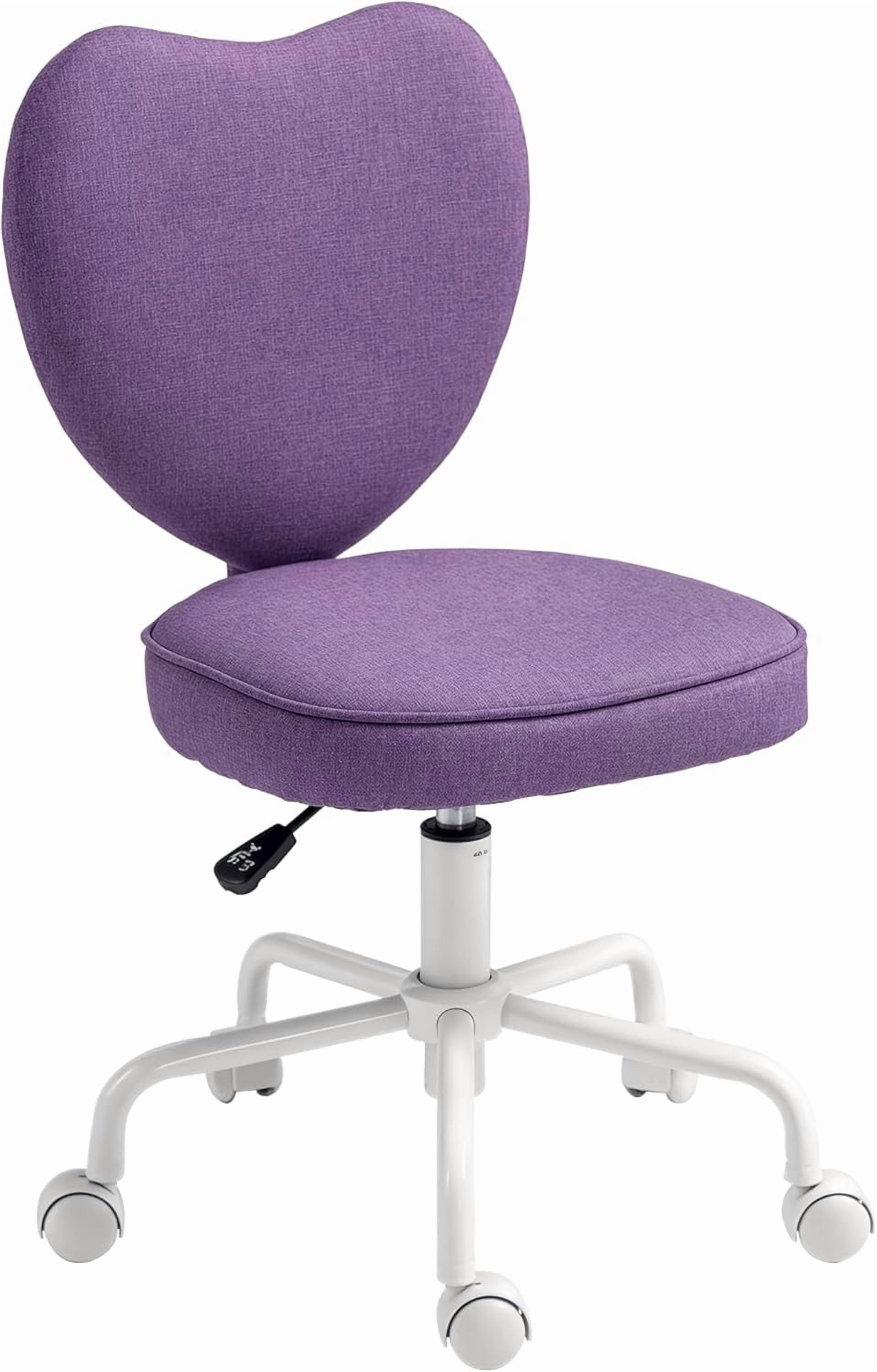 Armless Home Office Desk Chair, Modern Fabric Makeup Vanity Chair with ...