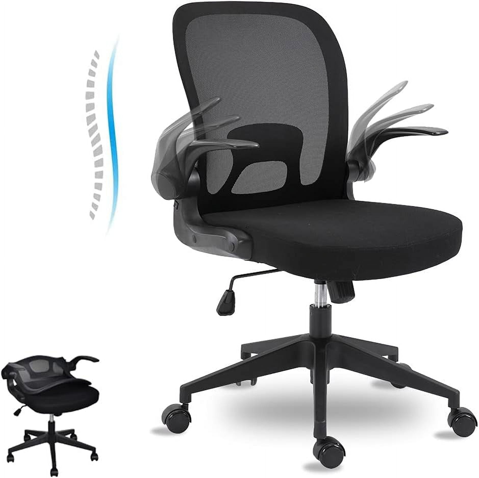 Armless Home Office Desk Chairs Ergonomic Office Chairs with Lumbar