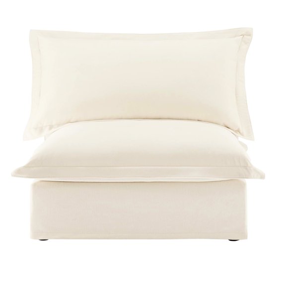 Armless In Cream Nylon Blend - And , Upholstery Construction For Daily Use
