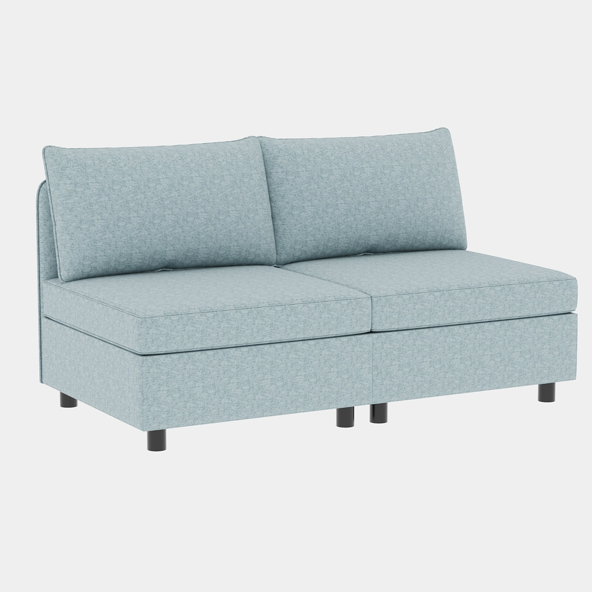 Armless Loveseat Couches, 2 Seater Modern Sofa Couch with Storage Space ...
