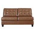 thumbnail image 1 of Armless Loveseat with Leatherette and Tufted Back, Brown, 1 of 5
