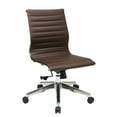 thumbnail image 1 of Armless Mid Back Eco Leather Chair-Color:Chocolate, 1 of 4