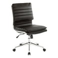 thumbnail image 1 of Armless Mid Back Manager's Faux Leather Chair in Black with Chrome Base, 1 of 9