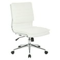 thumbnail image 1 of Armless Mid Back Manager's Faux Leather Chair in White with Chrome Base, 1 of 5
