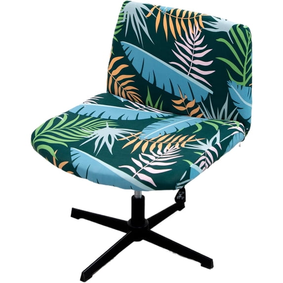 Printable Coint Armless Office Chair Cover Stretch Printed Modern Vanity Chair ...