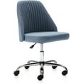 thumbnail image 1 of Armless Office Chair Cute Desk Chair, Modern Fabric Home Office Desk Chairs with Wheels Adjustable Swivel Task Computer Vanity Chair for Small Spaces, 1 of 5