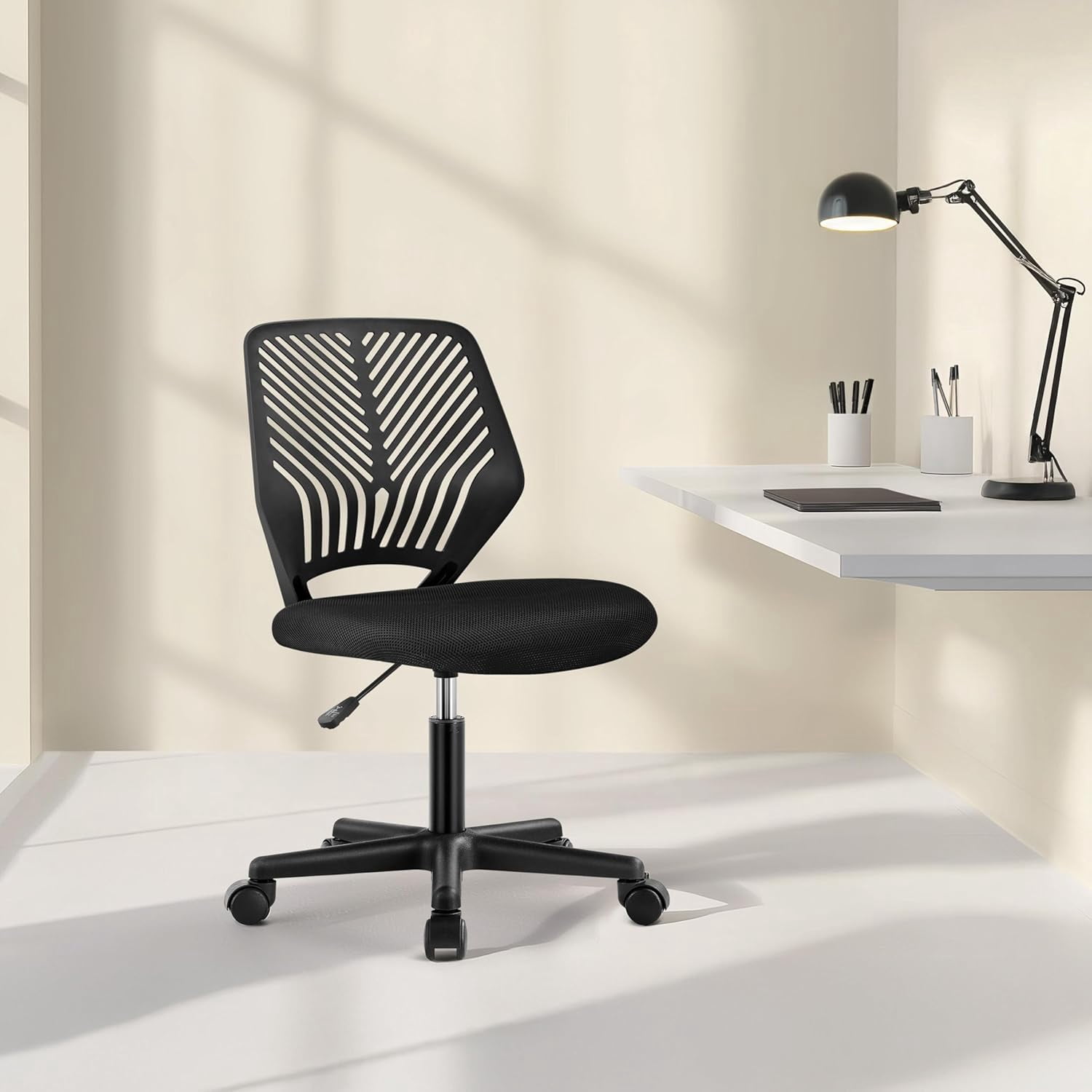 Armless Office Chair Ergonomic Mesh Computer Desk Chair, Mid Back ...