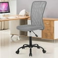 thumbnail image 1 of Armless Office Chair Mesh Desk Chair Adjustable Mesh Computer Chair No Arms Task Rolling Chair with Quiet 360°Swivel Wheels for Adults, Gray, 1 of 7