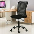thumbnail image 1 of Armless Office Chair Mesh Desk Chair Adjustable Mesh Computer Chair No Arms Task Rolling Chair with Quiet 360°Swivel Wheels for adults, Black, 1 of 8