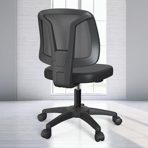 Armless Office Desk Chair No Arms with Back Support Rolling Wheels for Home Study Work$$Home Decor, Kitchen, & Other