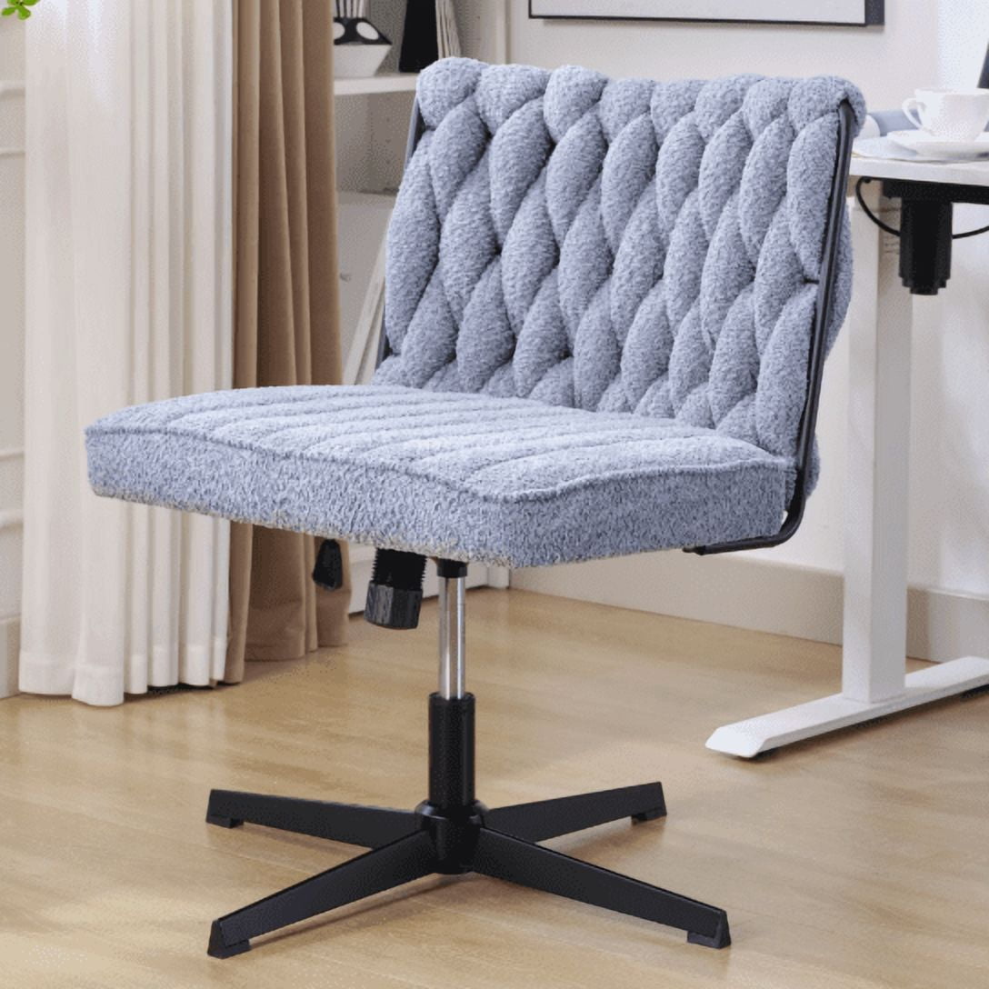Armless Office Desk Chair No Wheels, BLUE - Walmart.com