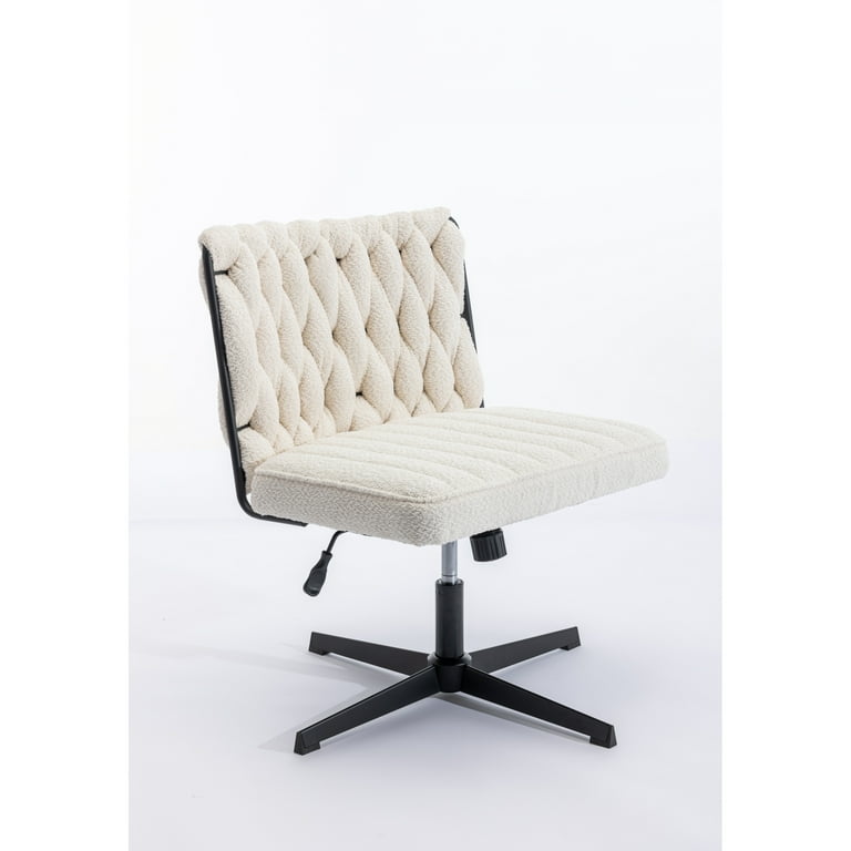 Desk chair no wheels white discount