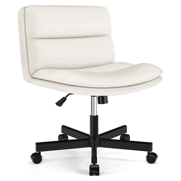 Armless Office Desks Chair with Wheels and Thickened Cushion, Ergonomic Home Office Computer Chair, Comfortable Swivel Chair with Height Adjustment and Rocking Function