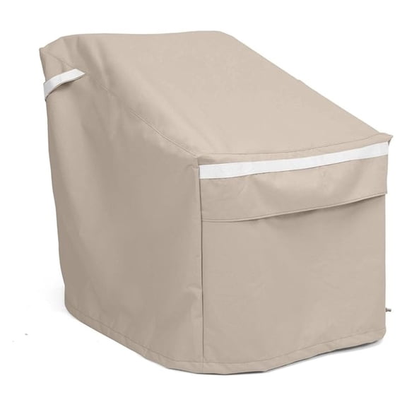 Armless Sectional Chair Cover - Premium Polyester, Weather Resistant, Drawcord , Seating and Chair Covers, 25W x 28D x 33H, Clay