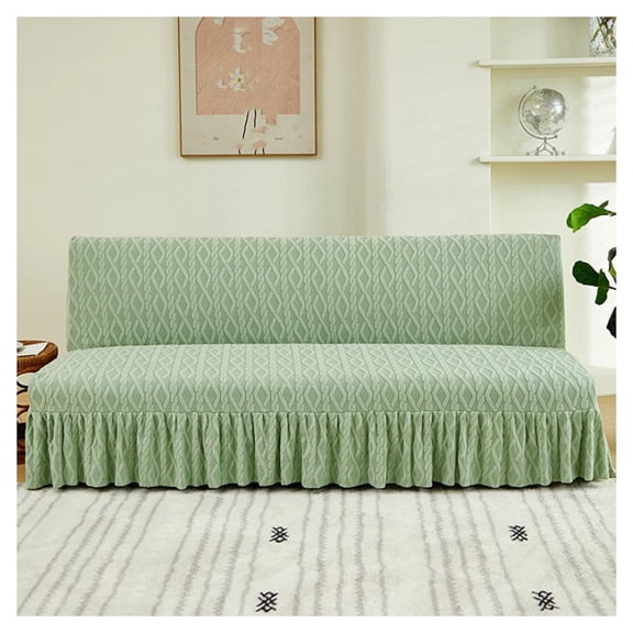Armless Sofa Bed Cover, Non Slip Artistic Printed Stretch Futon Slipcover Protector,Non Slip Futon Slipcover for 2 Seater/3 Seater