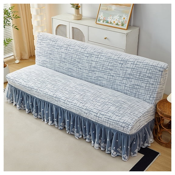 Armless Sofa Bed Cover, Stretch Stain Resistant Sofa Bed Slipcover,Non-Slip Washable for 2 Seater/3 Seater