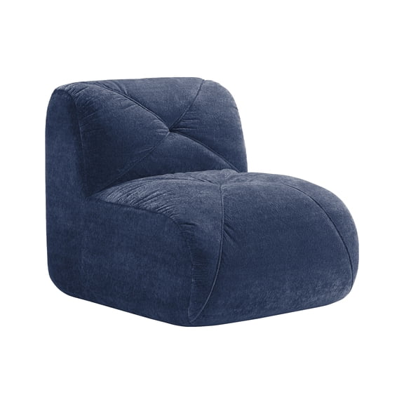 Armless Sofa Velvet- Blue
