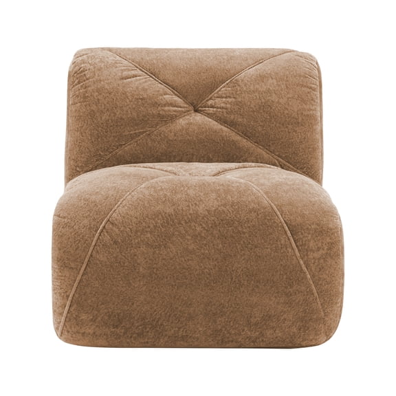 Armless Sofa Velvet- Camel
