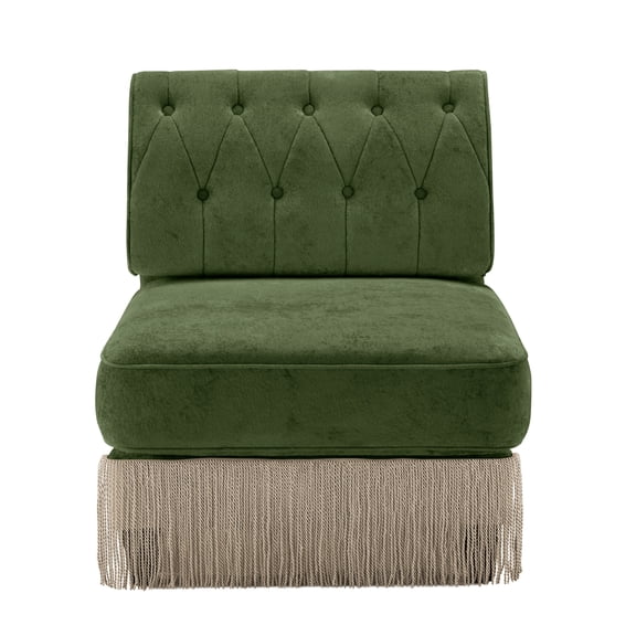 Armless Sofa Velvet-Green