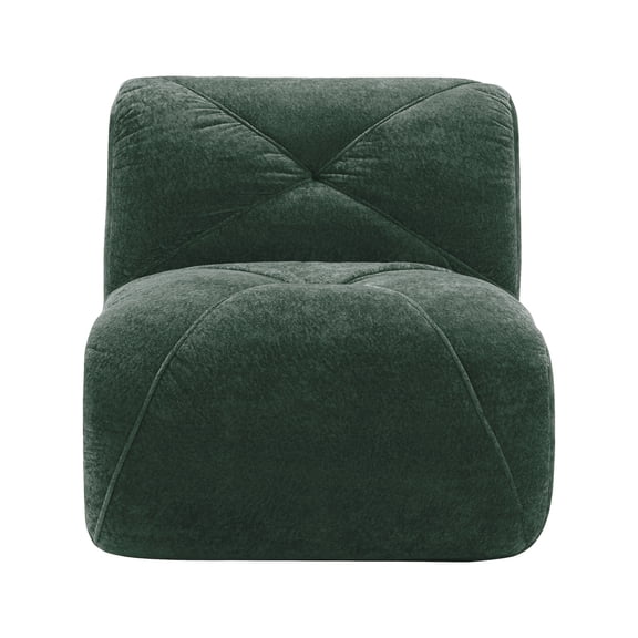 Armless Sofa Velvet- Green