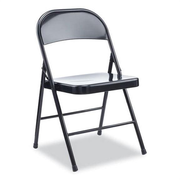 Armless Steel Folding Chair, Supports Up to 275 lb, Black, 4/Carton | Bundle of 2 Cartons