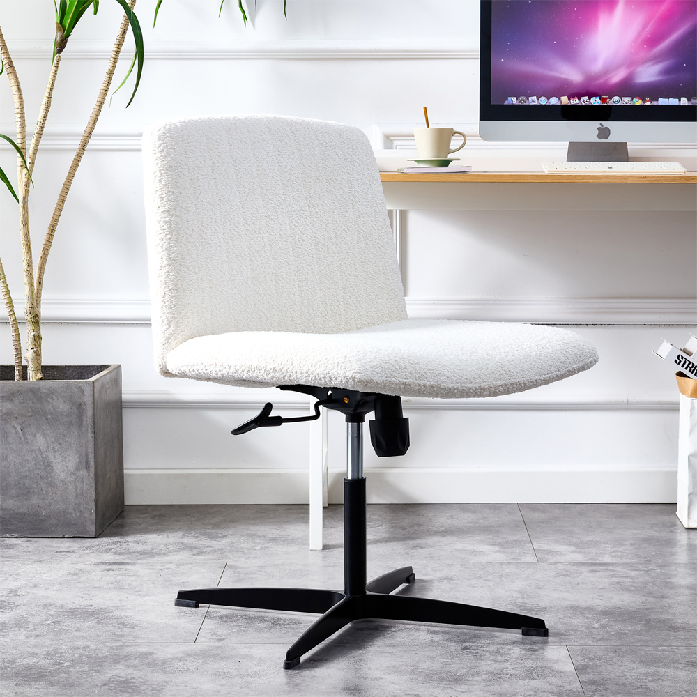 Armless Swivel Home Office Chair, Modern Vertical Stripe Tufted ...