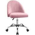 Armless Swivel Office Chair, Cute Modern Desk Chair with Wheels ...