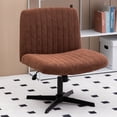 thumbnail image 1 of Armless Wide Office Chair No Wheels Fabric Padded Desk Chair Task Vanity Chair Swivel Home Office Desk Chair 120°Rocking Mid Back Ergonomic Computer Chair for Make Up,Small Space, Bed Room(Mix-Pink), 1 of 8