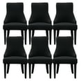 thumbnail image 1 of Armless Wingback Chair Covers,Stretch Sloping Armchair Slipcover Anti-Dust Removable Washable Soft Solid Color Side Chair Slipcover for Dining Living Room Hotel Ceremony-6 Pcs-black, 1 of 8