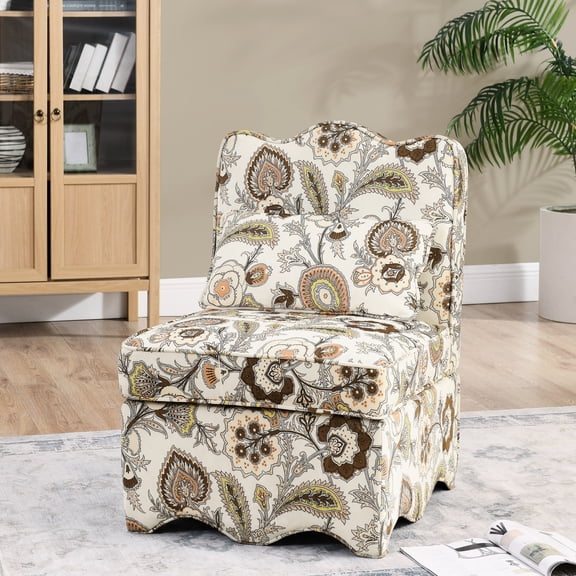 Armless flannel chair for small spaces | Applicable in dining and living room corners | Provides a flexible and stylish seating choice