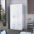 thumbnail image 1 of Armoire, 4-Door 2-Drawer | White Melamine, 1 of 6